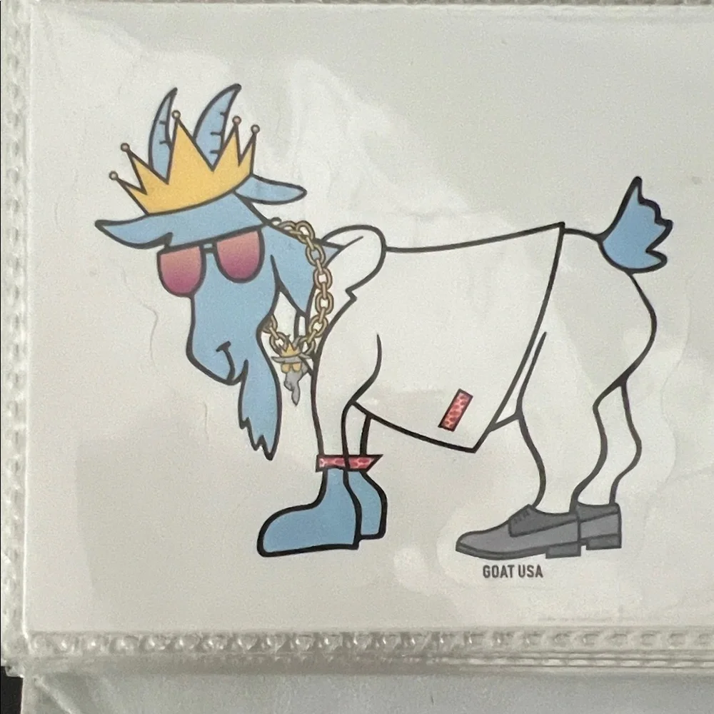 GOAT USA White & Blue Party Favor Card with Crown Goat Design